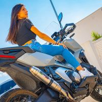 GPR auspuff kompatibel mit  Honda X-Adv 750 2025-2026, Deeptone Inox, Zugelassener legaler Slip-On-Auspuff mit Abe, einschließlich abnehmbarem DB-Killer und Verbindungsrohr 