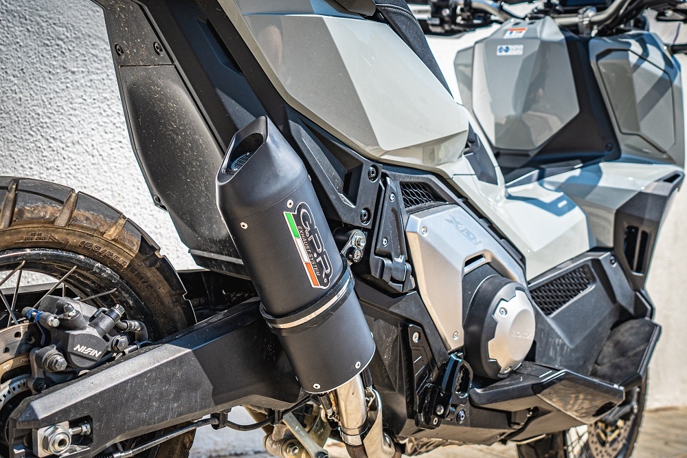 GPR auspuff kompatibel mit  Honda X-Adv 750 2025-2026, Furore Evo4 Nero, Zugelassener legaler Slip-On-Auspuff mit Abe, einschließlich abnehmbarem DB-Killer und Verbindungsrohr 