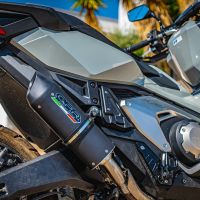 GPR auspuff kompatibel mit  Honda X-Adv 750 2025-2026, Furore Evo4 Nero, Zugelassener legaler Slip-On-Auspuff mit Abe, einschließlich abnehmbarem DB-Killer und Verbindungsrohr 