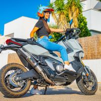 GPR auspuff kompatibel mit  Honda X-Adv 750 2025-2026, M3 Titanium Natural, Zugelassener legaler Slip-On-Auspuff mit Abe, einschließlich abnehmbarem DB-Killer und Verbindungsrohr 