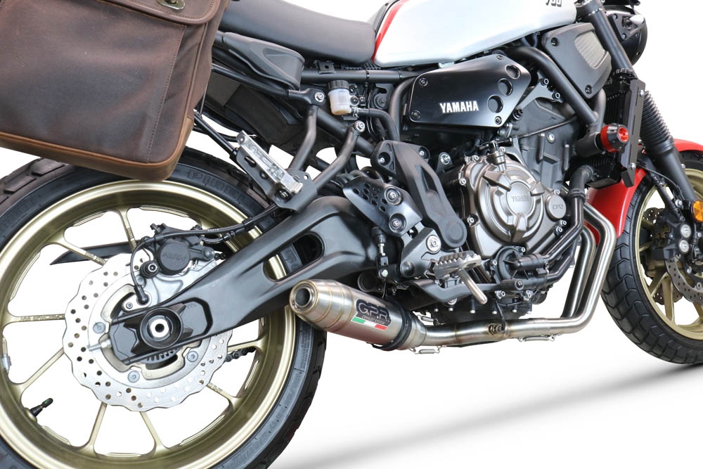 GPR auspuff kompatibel mit  Yamaha Xsr 700 2021-2024, Deeptone Inox, Racing-Komplettsystem-Auspuff, einschließlich Krümmer und abnehmbarem DB-Killer 