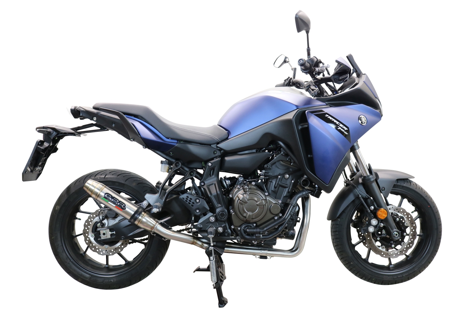 GPR auspuff kompatibel mit  Yamaha Tracer 700 GT 2019-2020, Deeptone Inox, Kompletter Rennauspuff, geliefert mit spezifischem Krümmer, Artikel ohne Homologation 