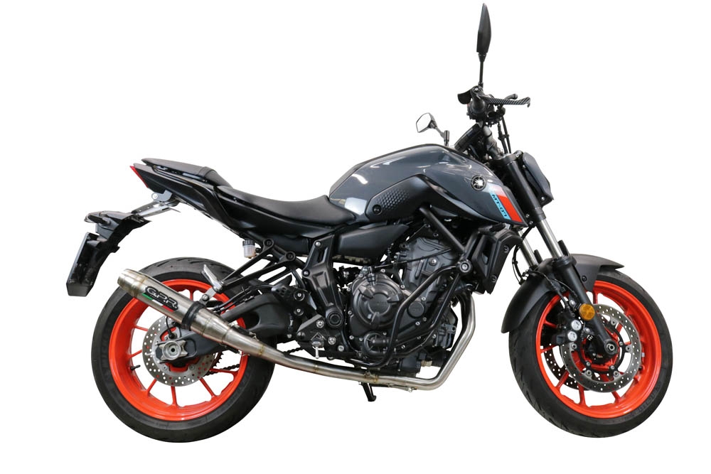 GPR auspuff kompatibel mit  Yamaha Mt-07  2021-2024, Deeptone Inox, Racing-Komplettsystem-Auspuff, einschließlich Krümmer und abnehmbarem DB-Killer 