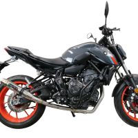 GPR auspuff kompatibel mit  Yamaha Mt-07  2021-2024, Deeptone Inox, Racing-Komplettsystem-Auspuff, einschließlich Krümmer und abnehmbarem DB-Killer 