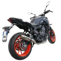 GPR auspuff kompatibel mit  Yamaha Mt-07  2021-2024, Deeptone Inox, Racing-Komplettsystem-Auspuff, einschließlich Krümmer und abnehmbarem DB-Killer 