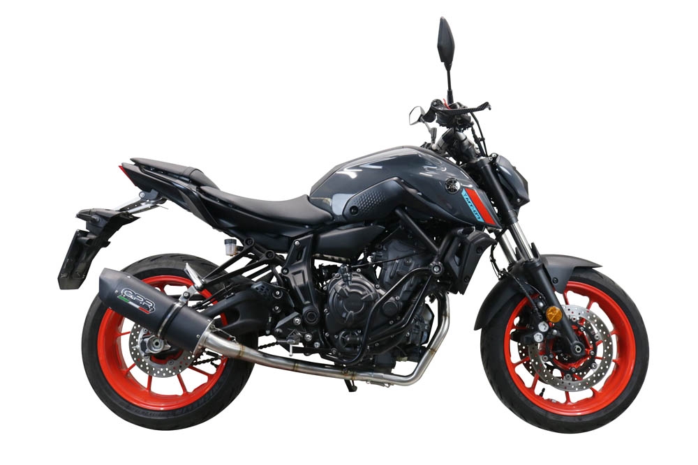 GPR auspuff kompatibel mit  Yamaha Mt-07  2021-2024, Furore Nero, Racing-Komplettsystem-Auspuff, einschließlich Krümmer und abnehmbarem DB-Killer 
