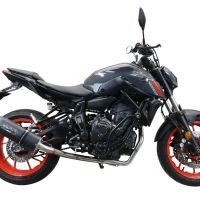 GPR auspuff kompatibel mit  Yamaha Mt-07  2021-2024, Furore Nero, Racing-Komplettsystem-Auspuff, einschließlich Krümmer und abnehmbarem DB-Killer 