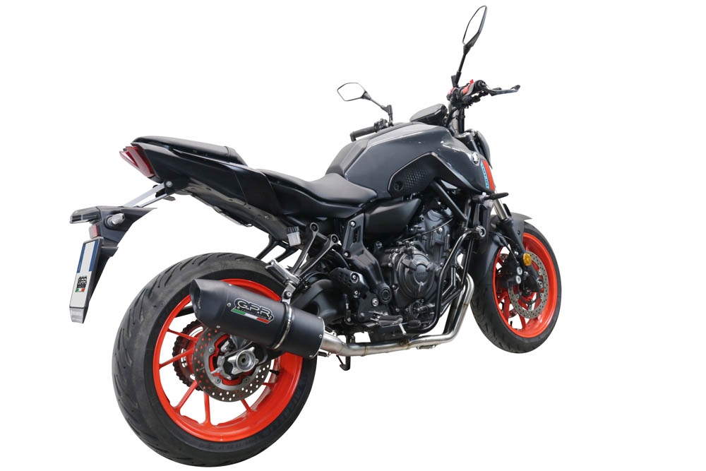 GPR auspuff kompatibel mit  Yamaha Mt-07  2021-2024, Furore Nero, Racing-Komplettsystem-Auspuff, einschließlich Krümmer und abnehmbarem DB-Killer 