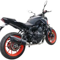 GPR auspuff kompatibel mit  Yamaha Mt-07  2021-2024, Furore Nero, Racing-Komplettsystem-Auspuff, einschließlich Krümmer und abnehmbarem DB-Killer 