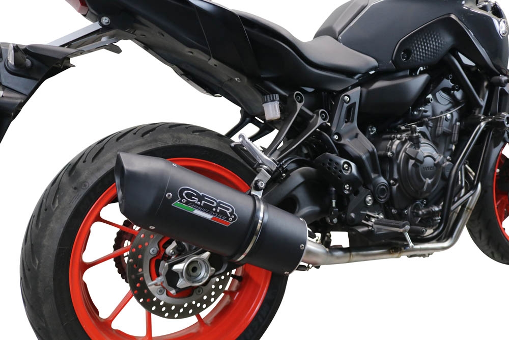 GPR auspuff kompatibel mit  Yamaha Mt-07  2021-2024, Furore Nero, Racing-Komplettsystem-Auspuff, einschließlich Krümmer und abnehmbarem DB-Killer 