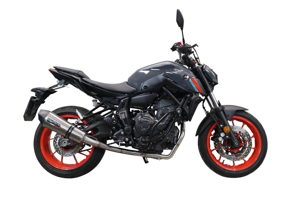 GPR auspuff kompatibel mit  Yamaha Mt-07  2021-2024, New Grand Prix Evo Titanium, Homologierte auspuff mit verbindungsrohr und katalysator 