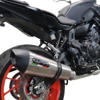 GPR auspuff kompatibel mit  Yamaha Mt-07  2021-2024, New Grand Prix Evo Titanium, Homologierte auspuff mit verbindungsrohr und katalysator 