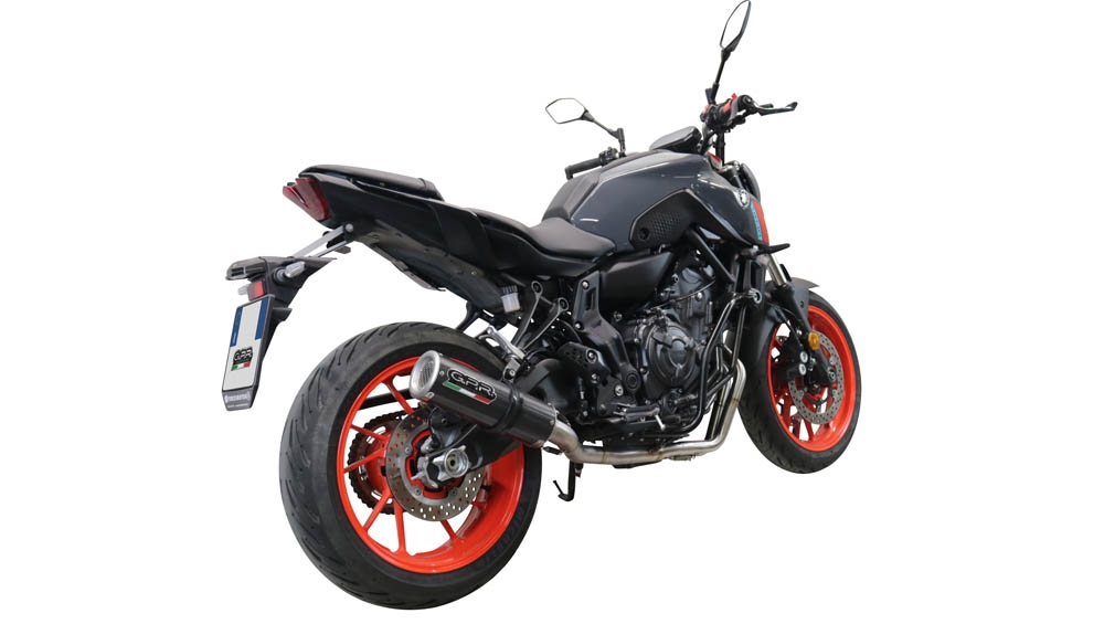 GPR auspuff kompatibel mit  Yamaha Mt-07  2021-2024, M3 Poppy , Homologierte auspuff mit verbindungsrohr und katalysator 