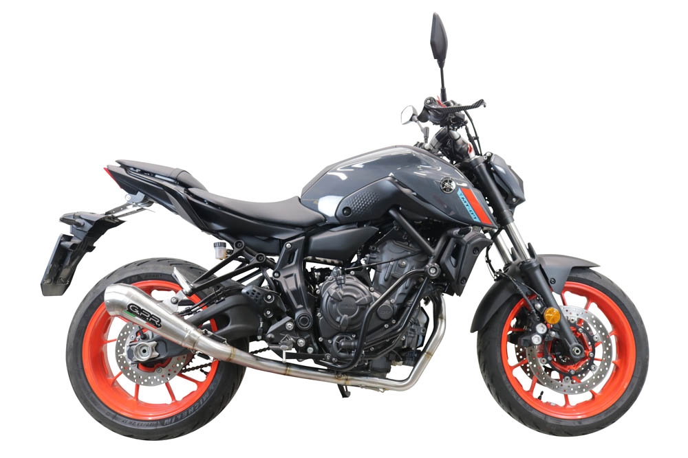 GPR auspuff kompatibel mit  Yamaha Mt-07  2021-2024, Powercone Evo, Racing-Komplettsystem-Auspuff, einschließlich Krümmer und abnehmbarem DB-Killer 