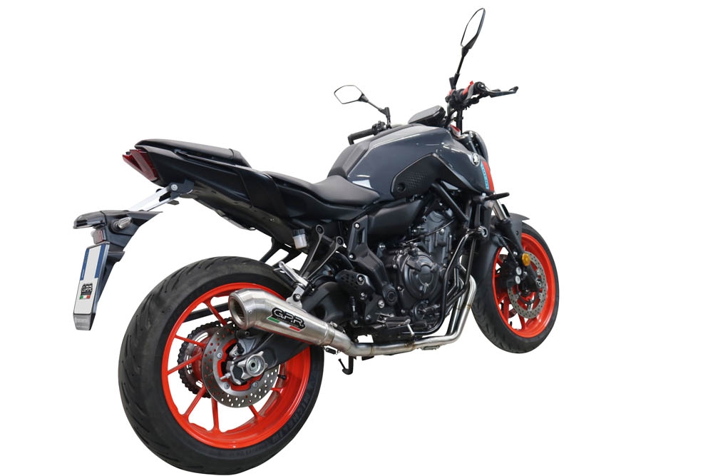 GPR auspuff kompatibel mit  Yamaha Mt-07  2021-2024, Powercone Evo, Racing-Komplettsystem-Auspuff, einschließlich Krümmer und abnehmbarem DB-Killer 