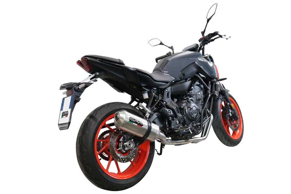 GPR auspuff kompatibel mit  Yamaha Mt-07  2014-2016, Satinox , Homologierte auspuff mit verbindungsrohr und katalysator 