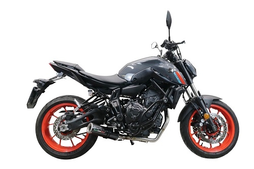 GPR auspuff kompatibel mit  Yamaha Mt-07  2021-2024, M3 Black Titanium, Homologierte auspuff mit verbindungsrohr und katalysator 