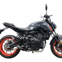 GPR auspuff kompatibel mit  Yamaha Mt-07  2021-2024, M3 Black Titanium, Homologierte auspuff mit verbindungsrohr und katalysator 