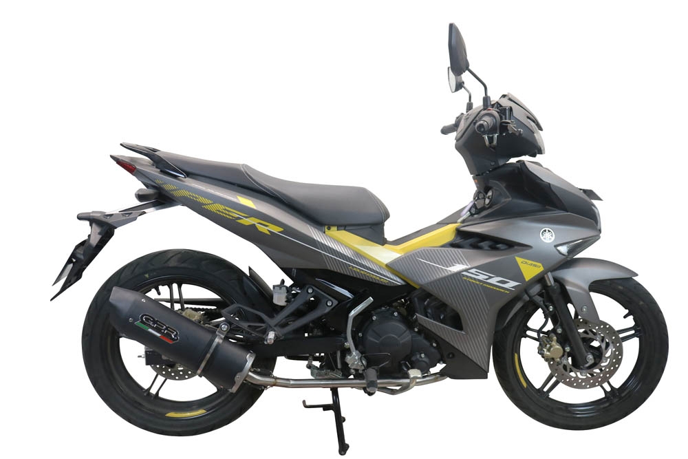 GPR auspuff kompatibel mit  Yamaha Sniper 150 2021-2022, Furore Nero, Racing-Komplettsystem-Auspuff, einschließlich Krümmer und abnehmbarem DB-Killer 