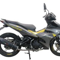 GPR auspuff kompatibel mit  Yamaha Sniper 150 2021-2022, Furore Nero, Racing-Komplettsystem-Auspuff, einschließlich Krümmer und abnehmbarem DB-Killer 