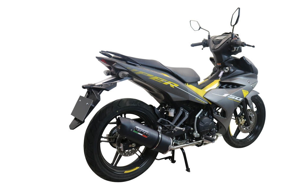 GPR auspuff kompatibel mit  Yamaha Sniper 150 2021-2022, Furore Nero, Racing-Komplettsystem-Auspuff, einschließlich Krümmer und abnehmbarem DB-Killer 