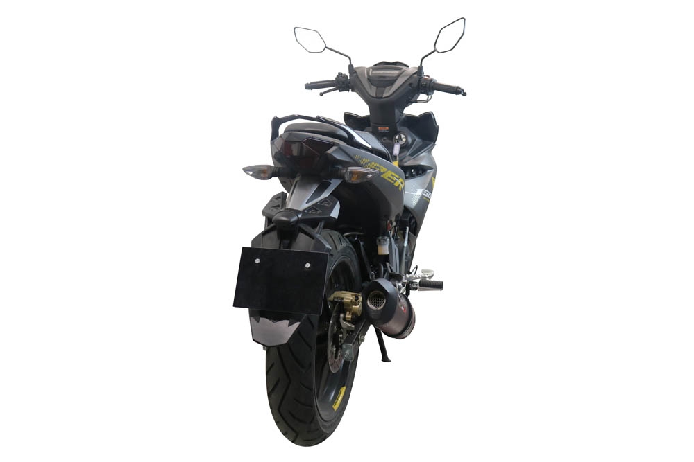 GPR auspuff kompatibel mit  Yamaha Sniper 150 2021-2022, Furore Nero, Racing-Komplettsystem-Auspuff, einschließlich Krümmer und abnehmbarem DB-Killer 