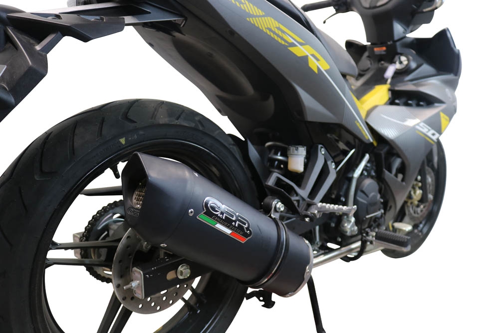 GPR auspuff kompatibel mit  Yamaha Sniper 150 2021-2022, Furore Nero, Racing-Komplettsystem-Auspuff, einschließlich Krümmer und abnehmbarem DB-Killer 