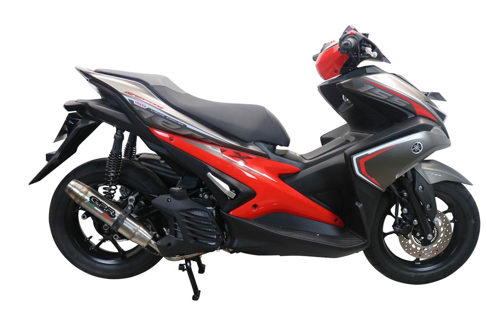 GPR auspuff kompatibel mit  Yamaha Aerox 155 2021-2022, Deeptone Inox, Racing-Komplettsystem-Auspuff, einschließlich Krümmer und abnehmbarem DB-Killer 