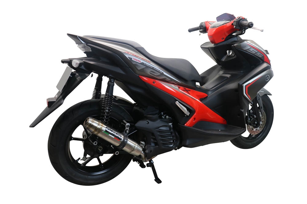 GPR auspuff kompatibel mit  Yamaha Aerox 155 2021-2022, Deeptone Inox, Racing-Komplettsystem-Auspuff, einschließlich Krümmer und abnehmbarem DB-Killer 