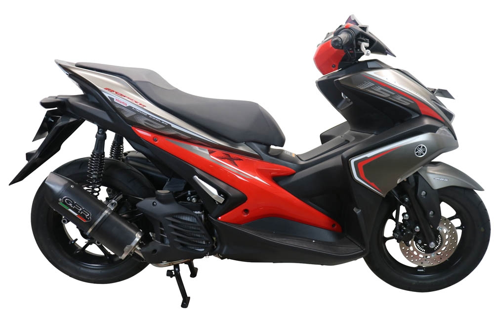 GPR auspuff kompatibel mit  Yamaha Aerox 155 2021-2022, Furore Nero, Racing-Komplettsystem-Auspuff, einschließlich Krümmer und abnehmbarem DB-Killer 