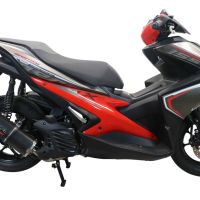 GPR auspuff kompatibel mit  Yamaha Aerox 155 2021-2022, Furore Nero, Racing-Komplettsystem-Auspuff, einschließlich Krümmer und abnehmbarem DB-Killer 