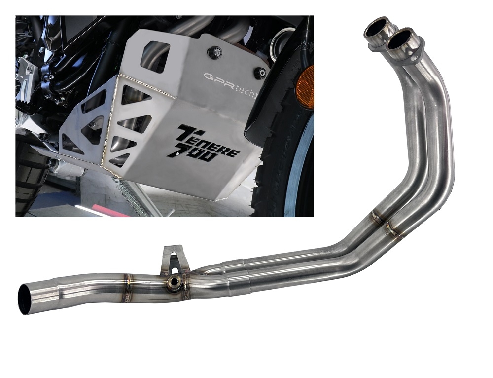 GPR auspuff kompatibel mit  Yamaha Tenere 700 2019-2020, Decatalizzatore + Paracoppa Titanio, Decat Pipe, Katalysatorabscheider, artikel ohne Genehmigung, Decat-Rohr mehr Titan-Unterfahrschutz<BR />Das Kit enthält ein GPR-Auspuff-Decat-Rohr und eine GPR-T