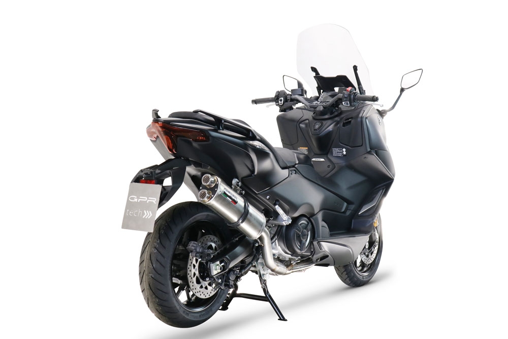 GPR auspuff kompatibel mit  Yamaha T-Max 560 2020-2021, Dual Inox, Homologierte auspuff mit verbindungsrohr und katalysator 