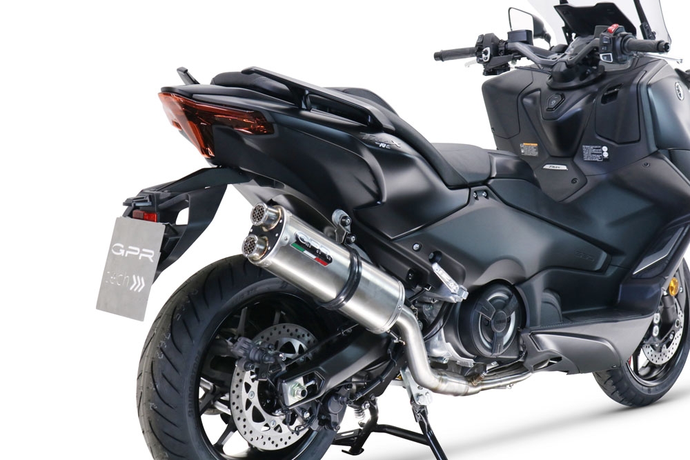 GPR auspuff kompatibel mit  Yamaha T-Max 560 2020-2021, Dual Inox, Homologierte auspuff mit verbindungsrohr und katalysator 