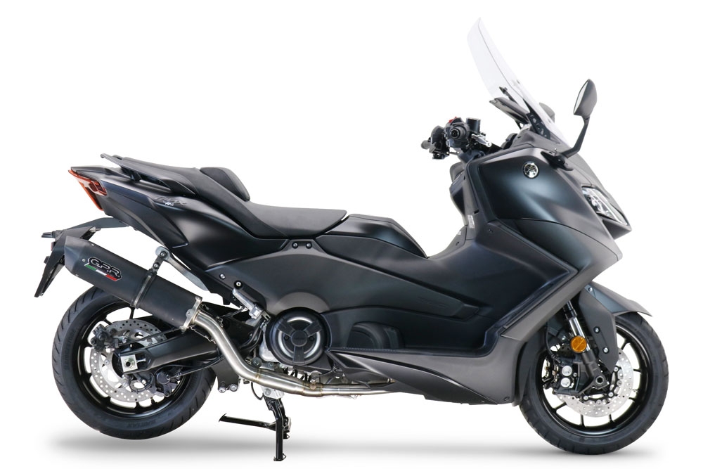 GPR auspuff kompatibel mit  Yamaha T-Max 560 2022-2024, Furore Evo4 Nero, Homologierte auspuff mit verbindungsrohr und katalysator 