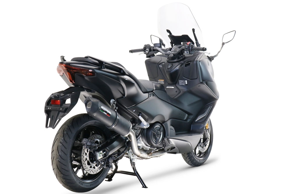 GPR auspuff kompatibel mit  Yamaha T-Max 560 2022-2024, Furore Evo4 Nero, Homologierte auspuff mit verbindungsrohr und katalysator 