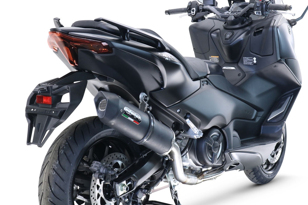GPR auspuff kompatibel mit  Yamaha T-Max 560 2022-2024, Furore Evo4 Nero, Homologierte auspuff mit verbindungsrohr und katalysator 