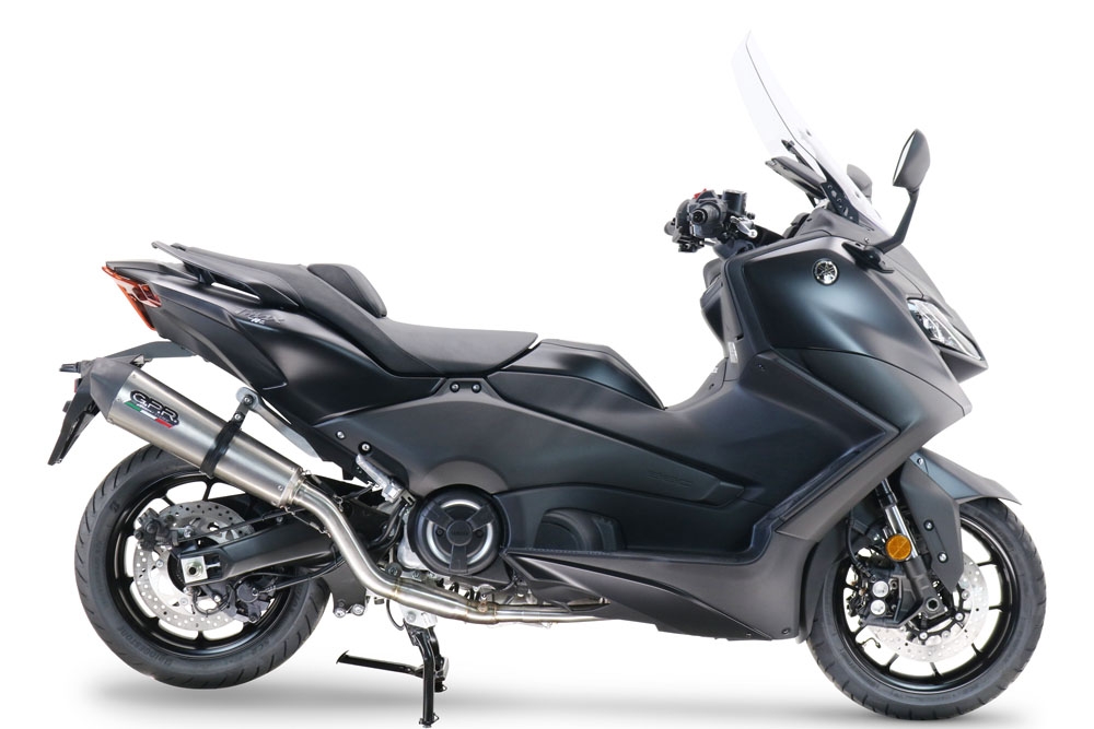 GPR auspuff kompatibel mit  Yamaha T-Max 560 2022-2024, New Grand Prix Evo Titanium, Homologierte auspuff mit verbindungsrohr und katalysator 