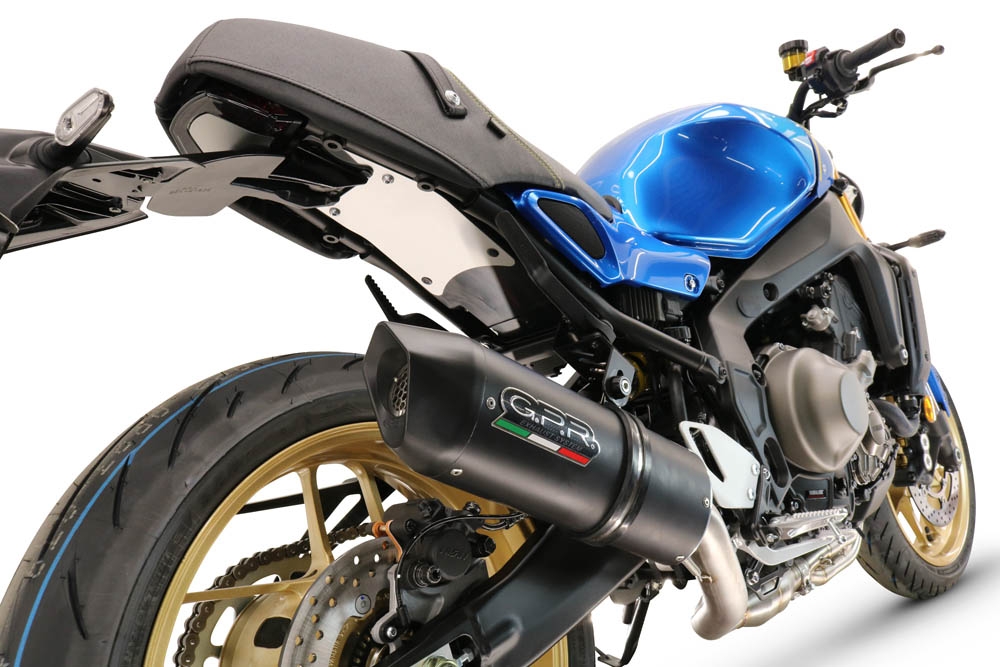 GPR auspuff kompatibel mit  Yamaha XSR900 2022-2024, Furore Evo4 Nero, Homologierte auspuff mit verbindungsrohr und katalysator 