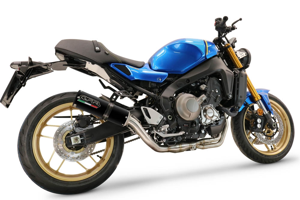 GPR auspuff kompatibel mit  Yamaha XSR900 2022-2024, M3 Black Titanium, Homologierte auspuff mit verbindungsrohr und katalysator 