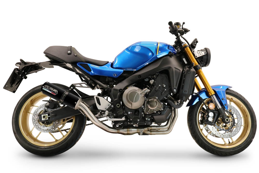 GPR auspuff kompatibel mit  Yamaha XSR900 2022-2024, M3 Black Titanium, Homologierte auspuff mit verbindungsrohr und katalysator 