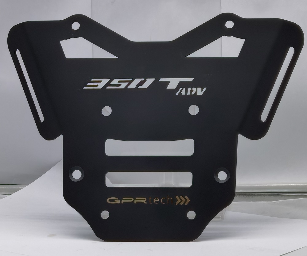 GPR TECH Zontes 350 T2 ADV 2022/2024 e5 Topcase aus Aluminium, silberfarben mit spezifischer Platte inklusive Kapazität Liter 55