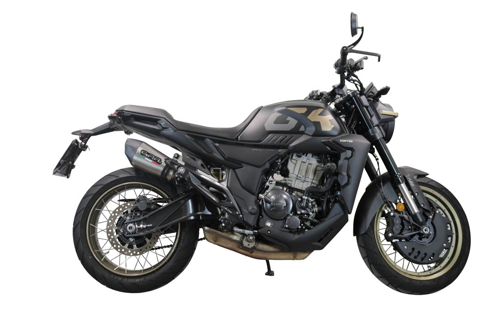 GPR auspuff kompatibel mit  Zontes 350 T2 ADV 2022-2024, New Grand Prix Evo Titanium, Zugelassener legaler Slip-On-Auspuff mit Abe, einschließlich abnehmbarem DB-Killer und Verbindungsrohr 