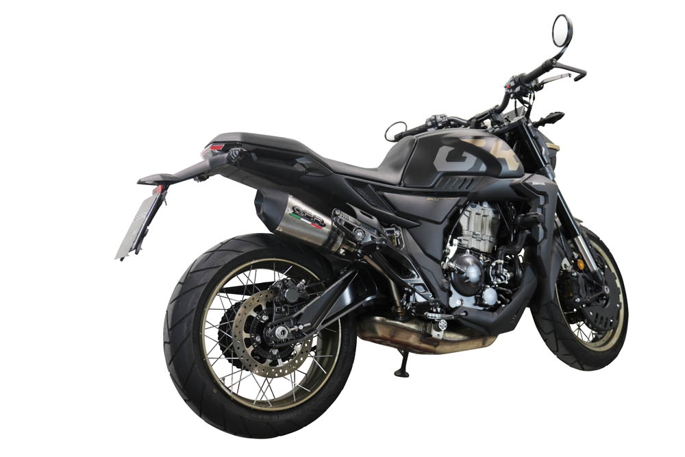GPR auspuff kompatibel mit  Zontes 350 T2 ADV 2022-2024, New Grand Prix Evo Titanium, Zugelassener legaler Slip-On-Auspuff mit Abe, einschließlich abnehmbarem DB-Killer und Verbindungsrohr 