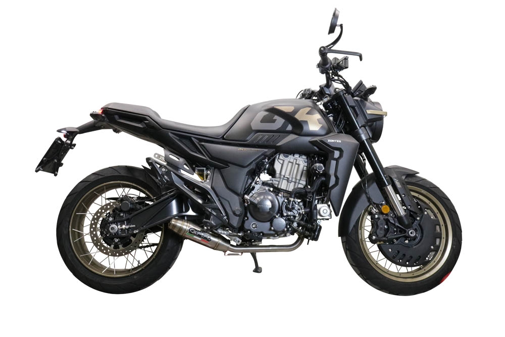 GPR auspuff kompatibel mit  Zontes 350 R1 2022-2024, Deeptone Inox, Racing-Komplettsystem-Auspuff, einschließlich Krümmer und abnehmbarem DB-Killer 