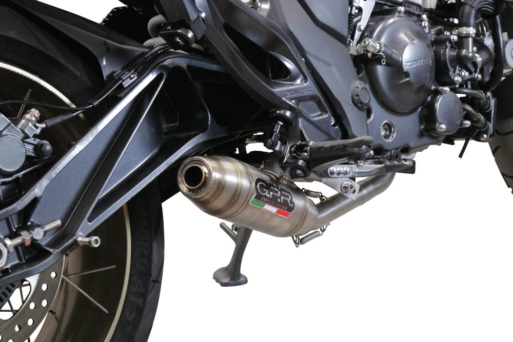 GPR auspuff kompatibel mit  Zontes 350 R1 2022-2024, Deeptone Inox, Racing-Komplettsystem-Auspuff, einschließlich Krümmer und abnehmbarem DB-Killer 