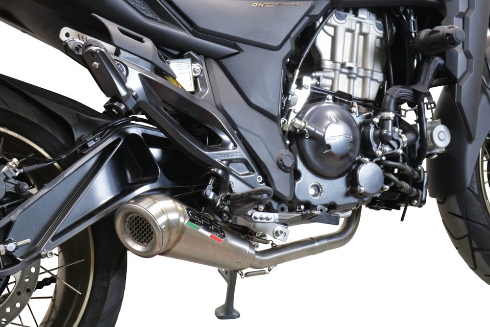 GPR auspuff kompatibel mit  Zontes 350 T2 ADV 2022-2024, Powercone Evo, Racing-Komplettsystem-Auspuff, einschließlich Krümmer und abnehmbarem DB-Killer 