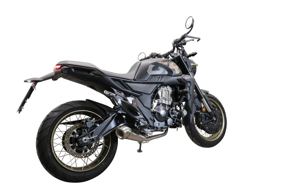 GPR auspuff kompatibel mit  Zontes 350 T2 ADV 2022-2024, Powercone Evo, Racing-Komplettsystem-Auspuff, einschließlich Krümmer und abnehmbarem DB-Killer 