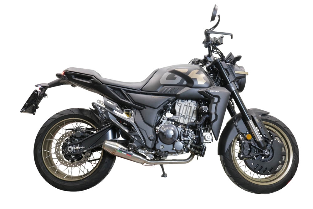 GPR auspuff kompatibel mit  Zontes 350 GK 2022-2024, Ultracone, Racing-Komplettsystem-Auspuff, einschließlich Krümmer und abnehmbarem DB-Killer 