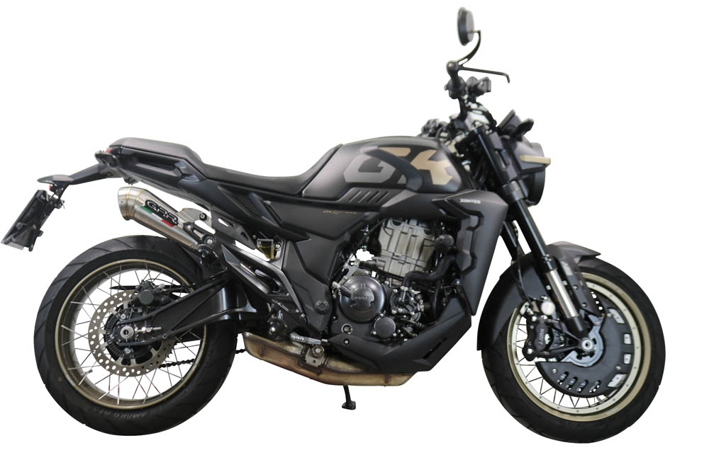 GPR auspuff kompatibel mit  Zontes 350 X1 2022-2024, Powercone Evo, Zugelassener legaler Slip-On-Auspuff mit Abe, einschließlich abnehmbarem DB-Killer und Verbindungsrohr 